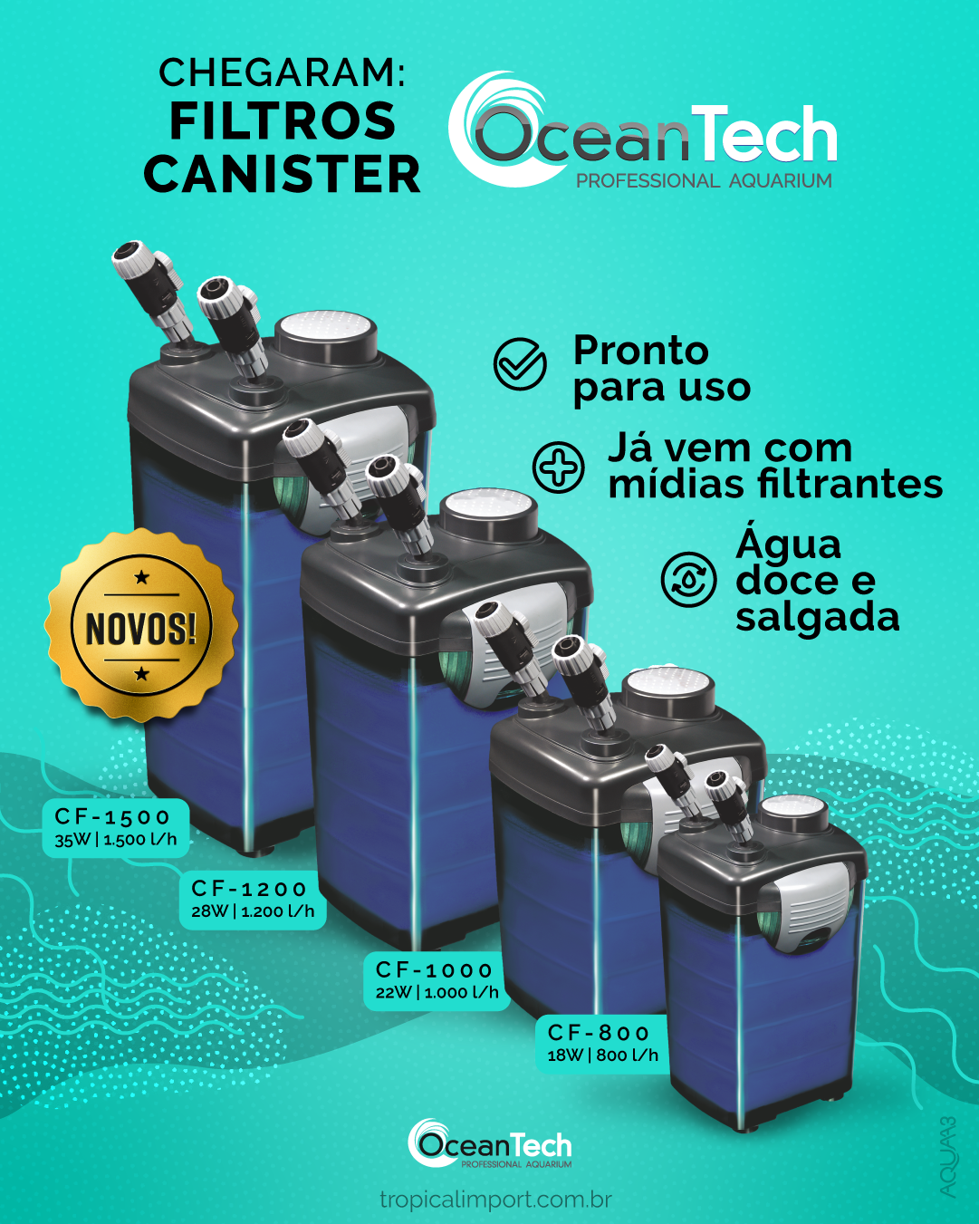 Filtro para aquário Canister Ocean Tech